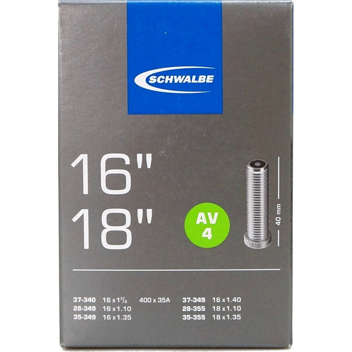 Schwalbe Inner Tube 16x1-3/8 16x1.10-1.40 SV AV 40mm Presta Schrader Valve